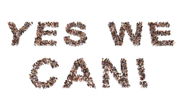 Concept Conceptual Large Community People Forming Yes Can Saying Illustration — 스톡 사진