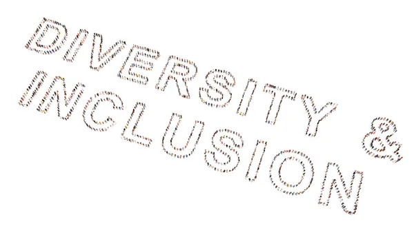 Conceito Conceitual Grande Comunidade Pessoas Formando Diversidade Mensagem Inclusão Ilustração — Fotografia de Stock
