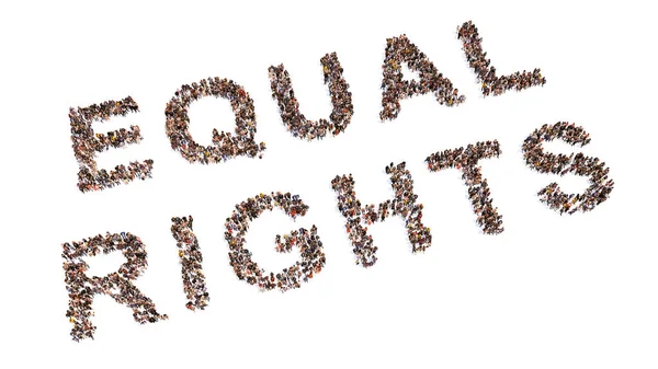 Concept Conceptual Large Community People Forming Message Equal Rights Illustration — Stock Photo, Image