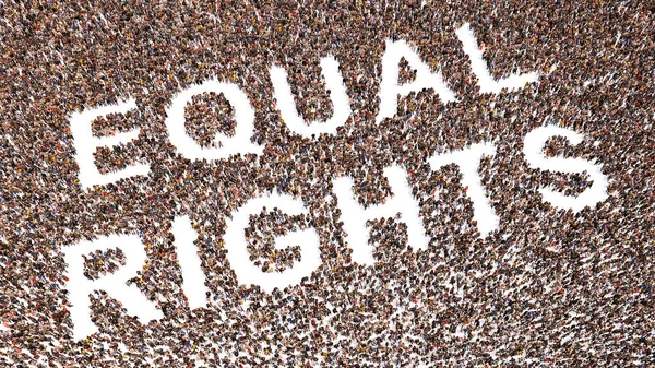 Концепція Або Концептуальна Велика Громада Людей Формують Повідомлення Equal Rights — стокове фото