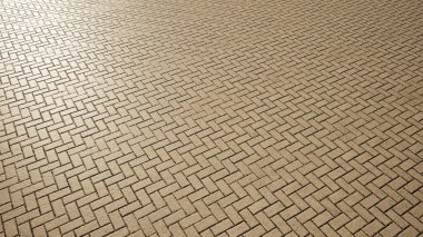 Herringbone asfalt döşeme zemininin kavramsal ve kavramsal katı kahverengi arkaplanı modern bir şablon düzeni olarak gösterilir. İnşaat, mimari, kentsel ve iç tasarım için üç boyutlu bir örnekleme metaforu 
