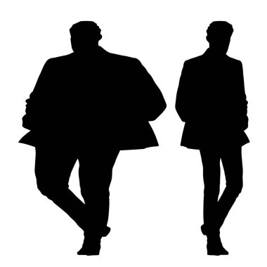 Kavramsal şişman obez adama karşı zayıf kilo verdikten sonra sağlıklı vücut, beyaz arka plan. Bir sağlık, beslenme ya da obezite, sağlık hizmeti şekil çizim vektörü siluet olarak