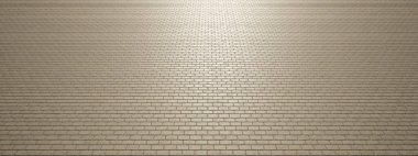 Tuğla desen zemininin kavramsal ya da kavramsal vintage ya da pasaklı bej arkaplanı retro model olarak. İnşaat, mimari, kentsel ve iç tasarım için 3D bir illüstrasyon 