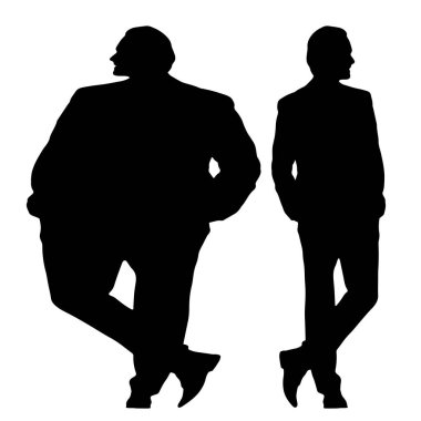 Kavramsal şişman obez adama karşı zayıf kilo verdikten sonra sağlıklı vücut, beyaz arka plan. Bir sağlık, beslenme ya da obezite, sağlık hizmeti şekil çizim vektörü siluet olarak