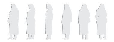 Vektör kavramsal gri kağıt, beyaz perspektiften izole edilmiş bir çanta taşıyan yaşlı bir kadının siluetini kesti. Yaşlılık, gelenek, dinginlik, barış ve yaşam tarzı için bir metafor.