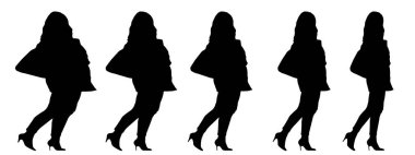 Kavramsal şişman şişman şişman kadın zayıf kadına karşı kilo verdikten sonra sağlıklı vücuda uyuyor ya da beyaz arka planda diyet yapıyor. Bir fitness, beslenme veya obezite, sağlık şekli çizim vektörü siluet olarak