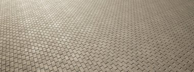 Tuğla kaldırım dokusu zemininin kavramsal ve kavramsal katı bej arka planı modern bir model olarak tasarlanmıştır. İnşaat, mimari, kentsel ve iç tasarım için üç boyutlu bir örnekleme metaforu 