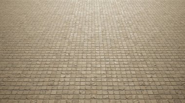 Kavramsal katı bej arkaplanı kavramsal olarak kavramsal olarak kavramsal, parke taşı dokusu zeminini modern bir düzen olarak düşünün. İnşaat, mimari, kentsel ve iç tasarım için üç boyutlu bir örnekleme metaforu 