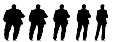 Kavramsal şişman obez adama karşı zayıf kilo verdikten sonra sağlıklı vücut, diyet, beyaz arka plan pankartı. Bir sağlık, beslenme ya da obezite, sağlık hizmeti şekil çizim vektörü siluet olarak