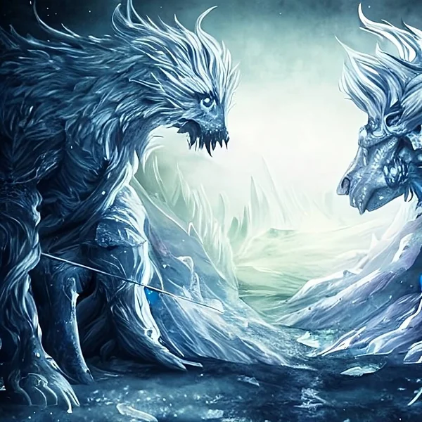 Mythical Creature Fantasy World Blue Stock Photo