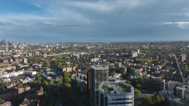London Skyline Static Вращающийся Вид Воздуха — стоковое видео