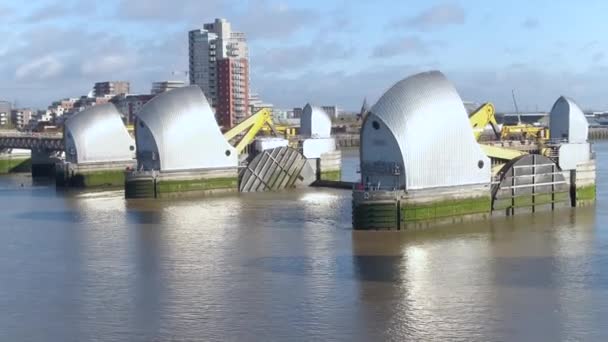 Thames Barrier Protects London Flooding High Tides — Stock Video