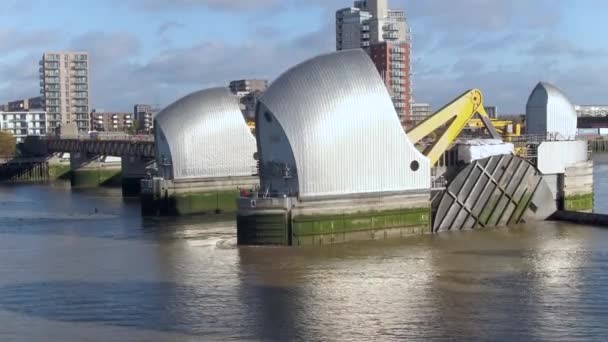 Thames Barrier Protects London Flooding High Tides — Stock Video