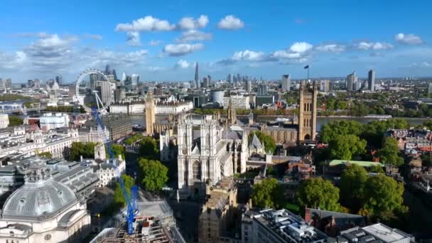 Westminster London Landmark Aerial View — Αρχείο Βίντεο