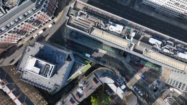 London Streets Roads Buildings Aerial View — Stock video