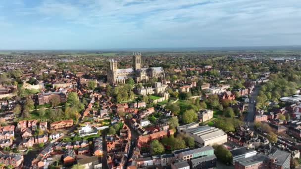 Cidade Histórica Lincoln Inglaterra Vista Pela Catedral — Vídeo de Stock