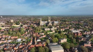 İngiltere 'de tarihi Lincoln Şehri Katedral Tarafından Gözden Geçirildi