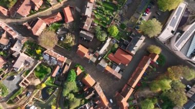 Lincoln City caddeleri ve çatıları İngiltere Kuş Gözü Görünümü
