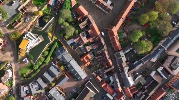 Lincoln City Straßen Und Dächer England Aus Der Vogelperspektive — Stockvideo