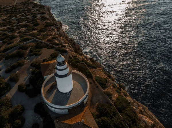 Farol Costa Oeste Ibiza Pôr Sol — Fotografia de Stock