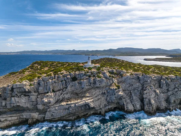 Farol Isolado Costa Oeste Ibiza — Fotografia de Stock