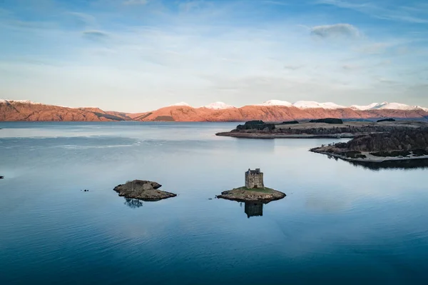 Εγκαταλελειμμένα Ερείπια Του Castle Stalker Στη Σκωτία Εικόνα Αρχείου