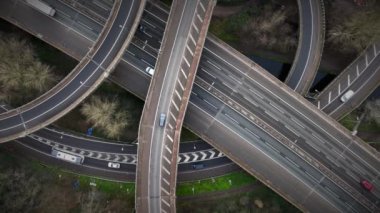 Spagetti kavşağı Rush Hour Hava Görünümü 'nde.
