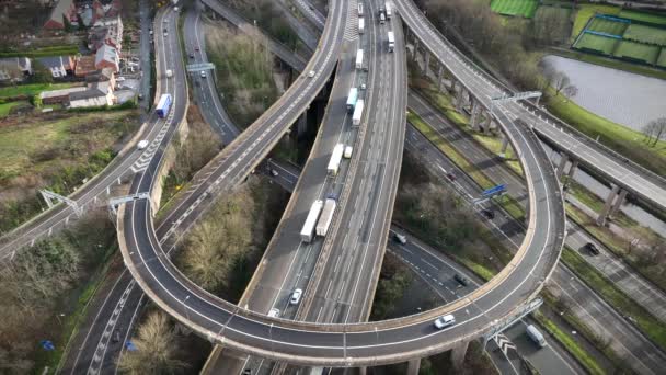 Spaghetti Junction Rush Hour Aerial View — Wideo stockowe