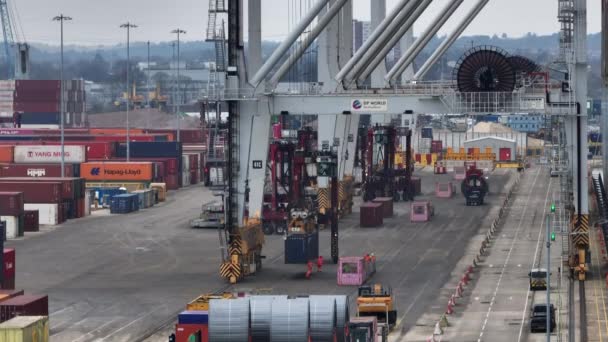 Port Southampton Leden 2023 Kontejnery Nakládka Lodi — Stock video