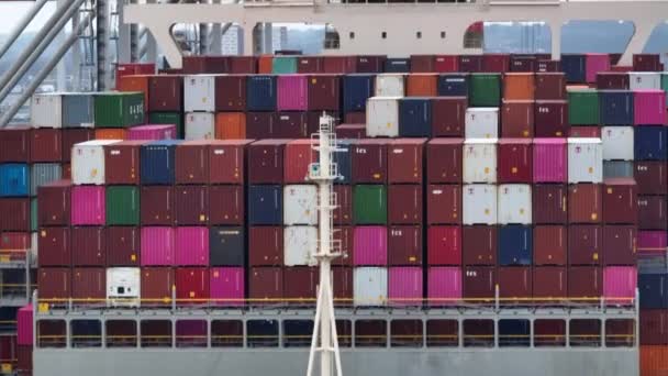 Port Southampton January 2023 Containers Loading Unloading Ship — Vídeo de Stock