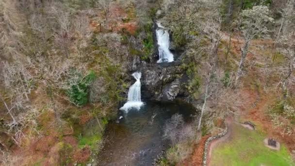Eas Chia Aig Waterfalls Shore Lock Arkaig Scotland — Stock Video