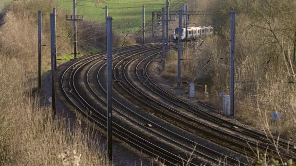 Commuter Train Railway Infrastructure — Vídeos de Stock