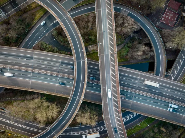 Spaghetti Junction Rush Hour Aerial View — Stock Photo, Image