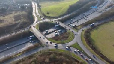 Motorway Roundabout Junction M25 Time Lapse at Rush Hour