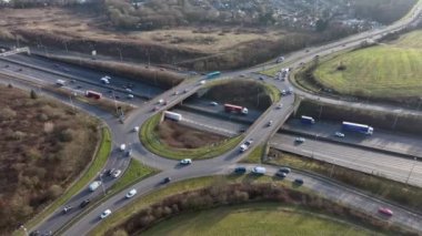 M25 Otoyol Kavşağı 21Rush Hour Hava Görüntüsü