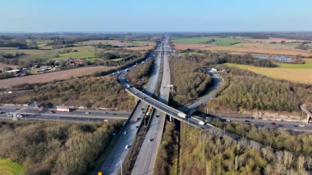 M25 Och Motorvägskorridorer Flygfoto — Stockvideo