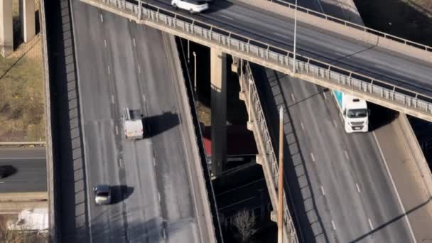 Highways M25 Motorways Interchange Aerial View — Stok video
