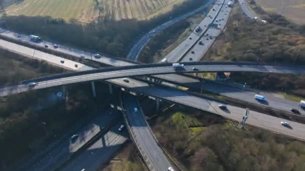 Snelwegknooppunt M25 Tijdverloop Bij Rush Hour — Stockvideo