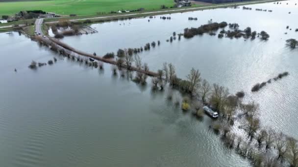 Estrada Inundada Reino Unido Após Fortes Chuvas Provoca Inundações Localizadas — Vídeo de Stock