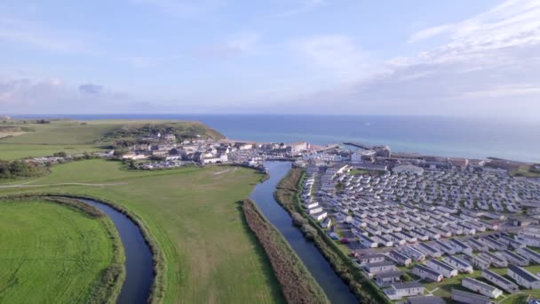 Luftaufnahme Von West Bay Einer Küstenstadt Dorset England — Stockvideo