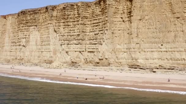 Lange Zandstenen Kliffen Van West Bay Langs Jurassic Coast Van — Stockvideo