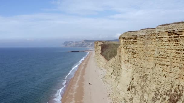 West Bay Beach Podél Jurského Pobřeží Anglii — Stock video