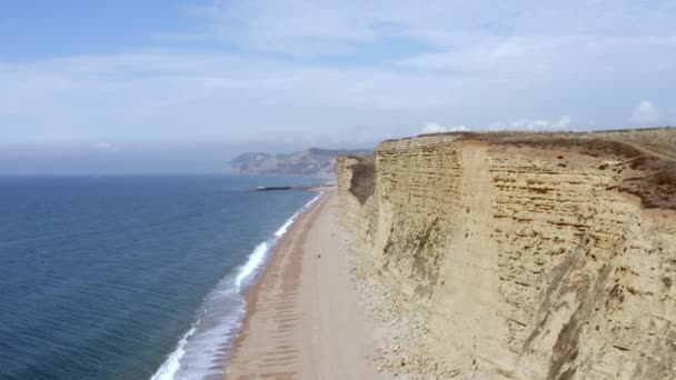 Sandstone Rock Formation Cliff West Bay Англії — стокове відео