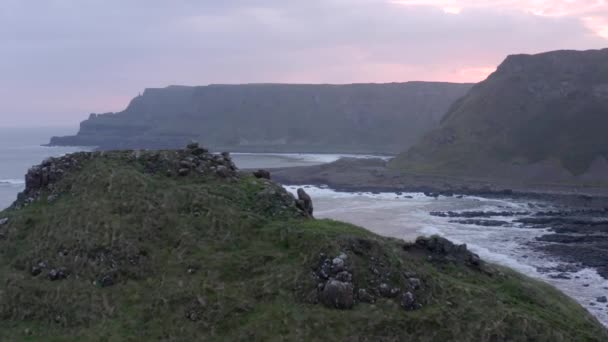 Giant Causeway Basalt Rock Formation Noord Ierland — Stockvideo