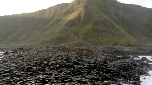 Giant Causeway Basalt Rock Formation Irlandia Utara — Stok Video