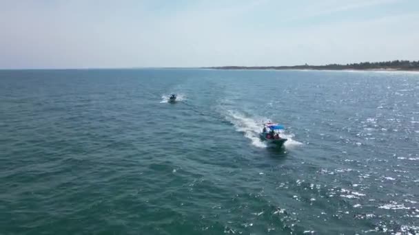 Wycieczka Rybacka Łódź Morzu Biorąc Turystów Połowu Ryb Meksyku — Wideo stockowe