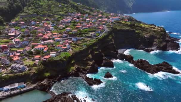 Seixal Eine Kleine Gemeinde Auf Madeira Aus Der Luft — Stockvideo