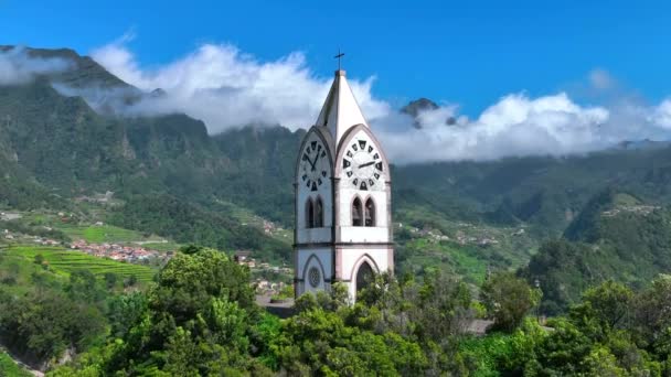 Prachtige Kapel Klokkentoren Sao Vicente — Stockvideo