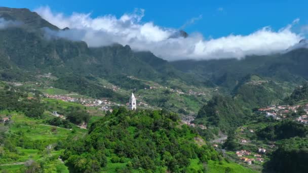 Kapel Klokkentoren Sao Vicente Madeira — Stockvideo