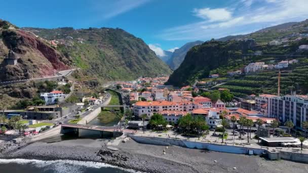 Ribeira Brava Município Vista Aérea Madeira — Vídeo de Stock